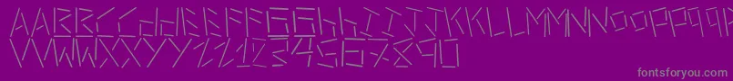 LinerStencilThin-Schriftart – Graue Schriften auf violettem Hintergrund