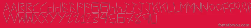LinerStencilThin Font – Gray Fonts on Red Background