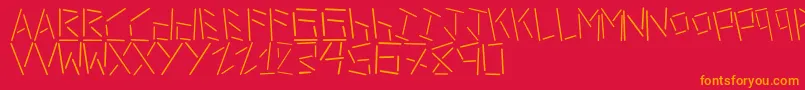 Fonte LinerStencilThin – fontes laranjas em um fundo vermelho