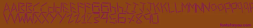 LinerStencilThin Font – Purple Fonts on Brown Background