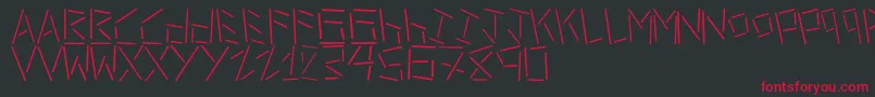 Czcionka LinerStencilThin – czerwone czcionki na czarnym tle