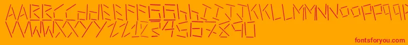 Fonte LinerStencilThin – fontes vermelhas em um fundo laranja