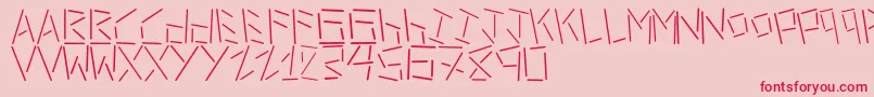 LinerStencilThin Font – Red Fonts on Pink Background