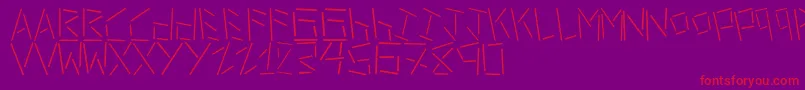 Police LinerStencilThin – polices rouges sur fond violet