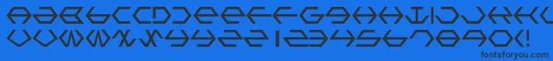 Gamma-Schriftart – Schwarze Schriften auf blauem Hintergrund