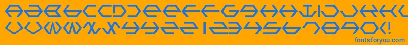 フォントGamma – オレンジの背景に青い文字