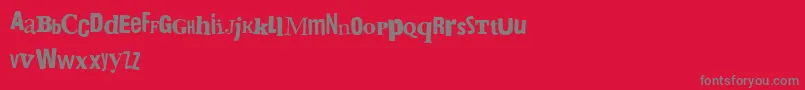 BringMeTheGummyBears-fontti – harmaat kirjasimet punaisella taustalla