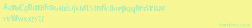 Fonte BringMeTheGummyBears – fontes verdes em um fundo amarelo