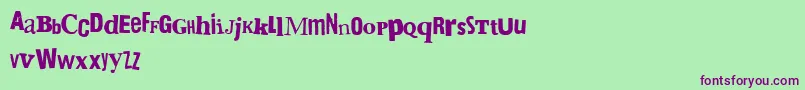 BringMeTheGummyBears Font – Purple Fonts on Green Background