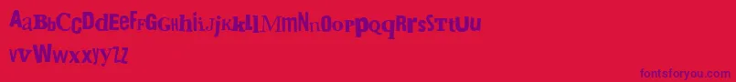 Fonte BringMeTheGummyBears – fontes roxas em um fundo vermelho