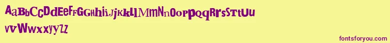 BringMeTheGummyBears Font – Purple Fonts on Yellow Background