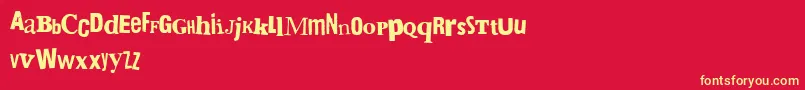 BringMeTheGummyBears Font – Yellow Fonts on Red Background