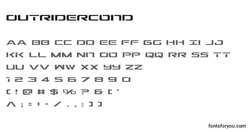 A fonte Outridercond – alfabeto, números, caracteres especiais