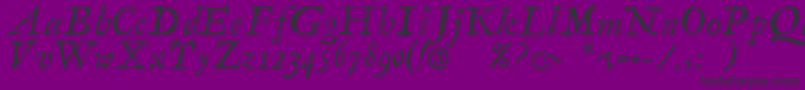 LinotypecompendioItalic-Schriftart – Schwarze Schriften auf violettem Hintergrund