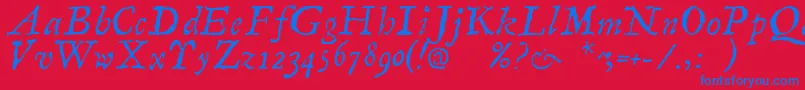 LinotypecompendioItalic Font – Blue Fonts on Red Background