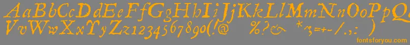 LinotypecompendioItalic Font – Orange Fonts on Gray Background