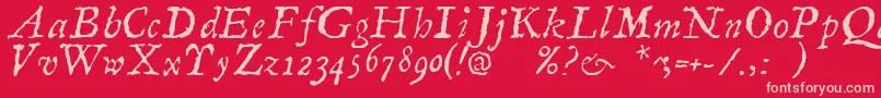 LinotypecompendioItalic Font – Pink Fonts on Red Background