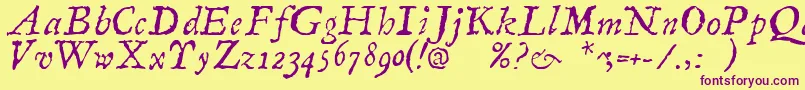Шрифт LinotypecompendioItalic – фиолетовые шрифты на жёлтом фоне
