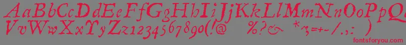 LinotypecompendioItalic Font – Red Fonts on Gray Background
