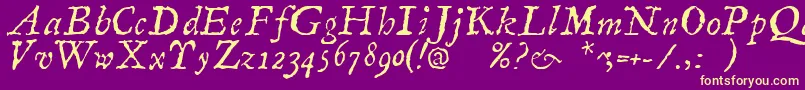 LinotypecompendioItalic Font – Yellow Fonts on Purple Background