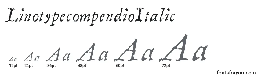 Размеры шрифта LinotypecompendioItalic