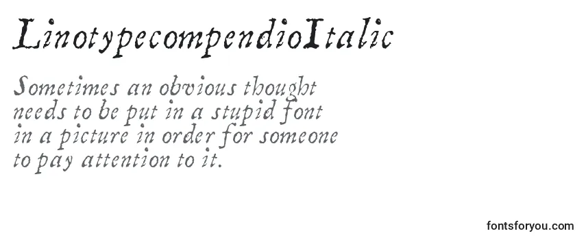 Обзор шрифта LinotypecompendioItalic