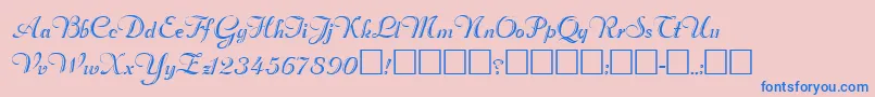 RimfrostRegular Font – Blue Fonts on Pink Background