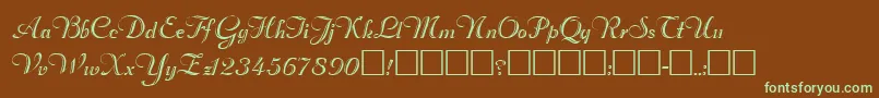 RimfrostRegular Font – Green Fonts on Brown Background