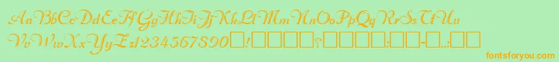 RimfrostRegular Font – Orange Fonts on Green Background