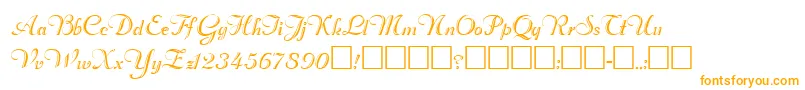 RimfrostRegular-Schriftart – Orangefarbene Schriften auf weißem Hintergrund