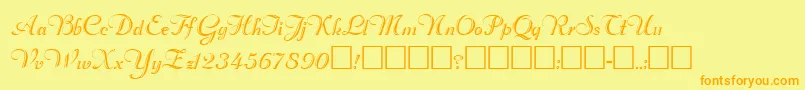 RimfrostRegular Font – Orange Fonts on Yellow Background