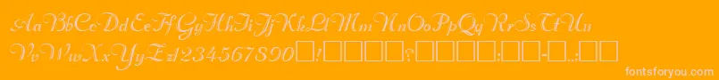 RimfrostRegular-Schriftart – Rosa Schriften auf orangefarbenem Hintergrund