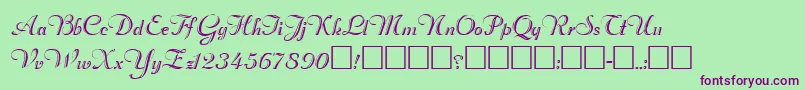 RimfrostRegular Font – Purple Fonts on Green Background