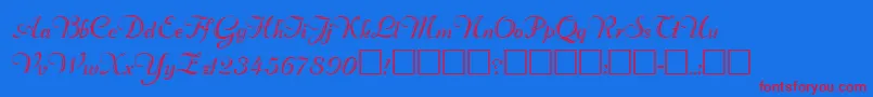 RimfrostRegular Font – Red Fonts on Blue Background