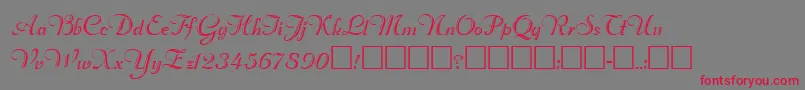 RimfrostRegular-Schriftart – Rote Schriften auf grauem Hintergrund