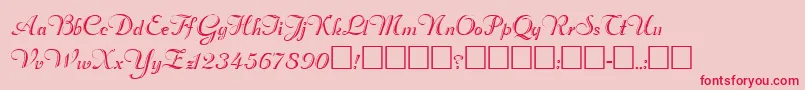 Fonte RimfrostRegular – fontes vermelhas em um fundo rosa