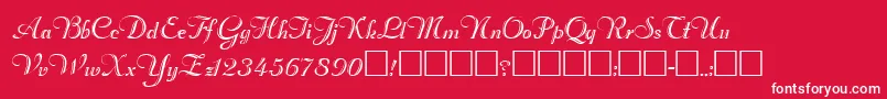 フォントRimfrostRegular – 赤い背景に白い文字