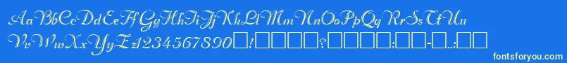 RimfrostRegular Font – Yellow Fonts on Blue Background