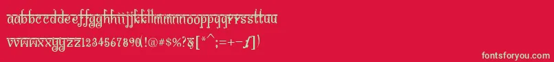 フォントBitlingsraviRegular – 赤い背景に緑の文字