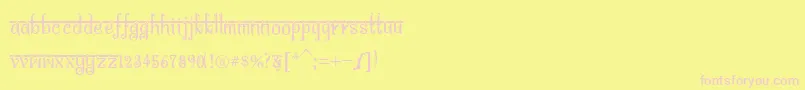 BitlingsraviRegular Font – Pink Fonts on Yellow Background