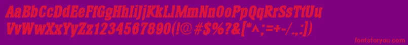 HeliumlhBoldItalic Font – Red Fonts on Purple Background