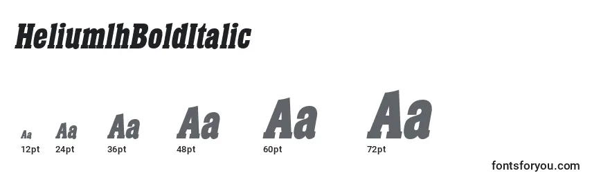 Размеры шрифта HeliumlhBoldItalic