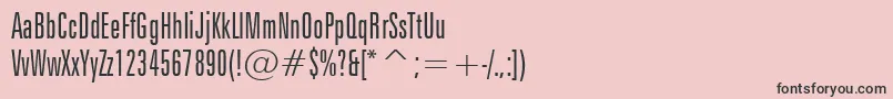 フォントZurichLightExtraCondensedBt – ピンクの背景に黒い文字