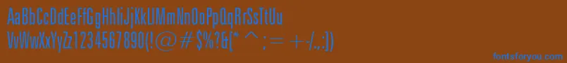 フォントZurichLightExtraCondensedBt – 茶色の背景に青い文字