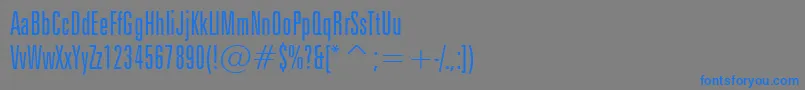 ZurichLightExtraCondensedBt-fontti – siniset fontit harmaalla taustalla