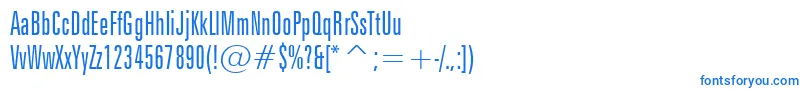 ZurichLightExtraCondensedBt-fontti – siniset fontit valkoisella taustalla