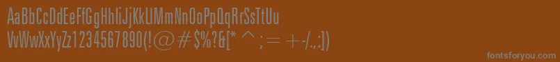 Шрифт ZurichLightExtraCondensedBt – серые шрифты на коричневом фоне