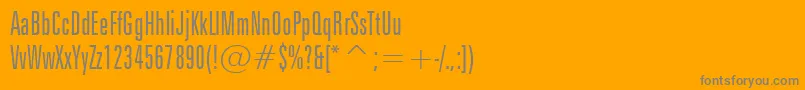 フォントZurichLightExtraCondensedBt – オレンジの背景に灰色の文字