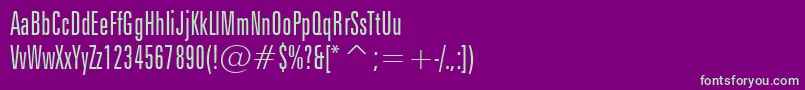 Шрифт ZurichLightExtraCondensedBt – зелёные шрифты на фиолетовом фоне