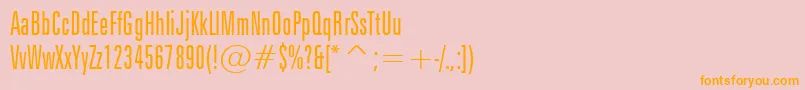 Шрифт ZurichLightExtraCondensedBt – оранжевые шрифты на розовом фоне